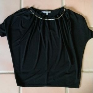 Jennifer Lopez Black Gold Chain Shirt